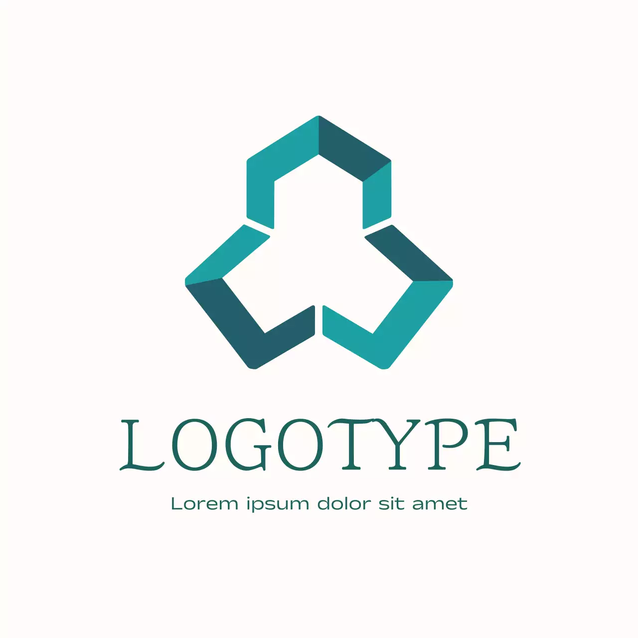 Teal Geometric Design Logo