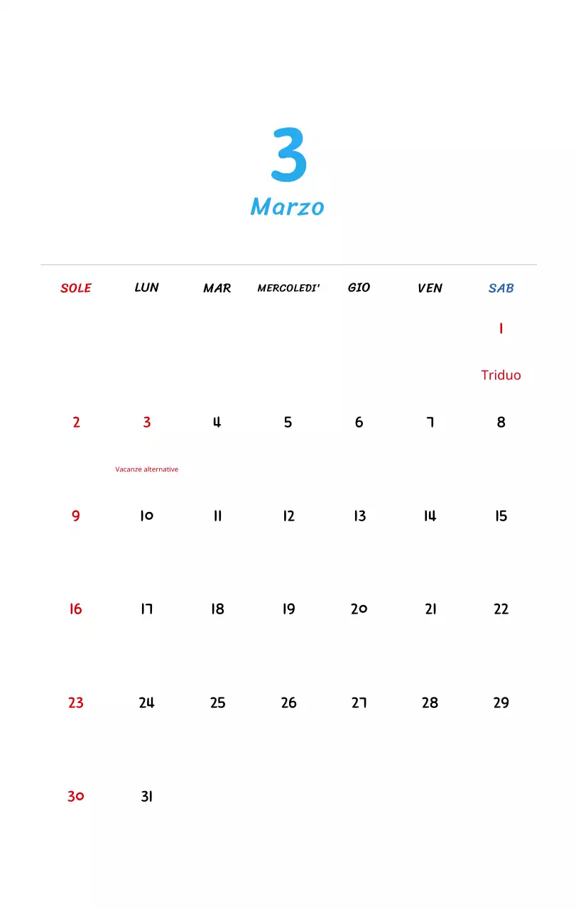 Calendario di Capodanno con simpatiche illustrazioni