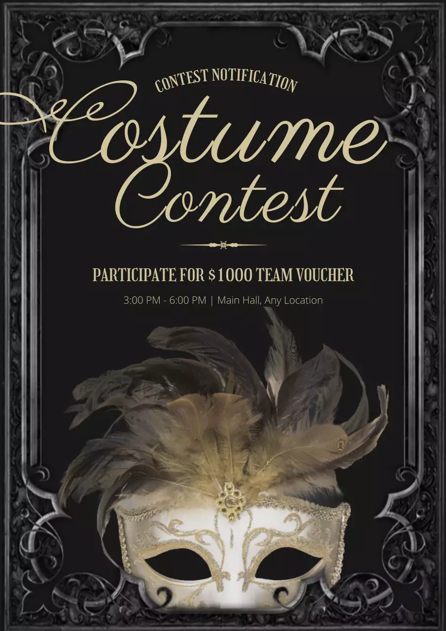 Black Vintage Costume Announcement Poster