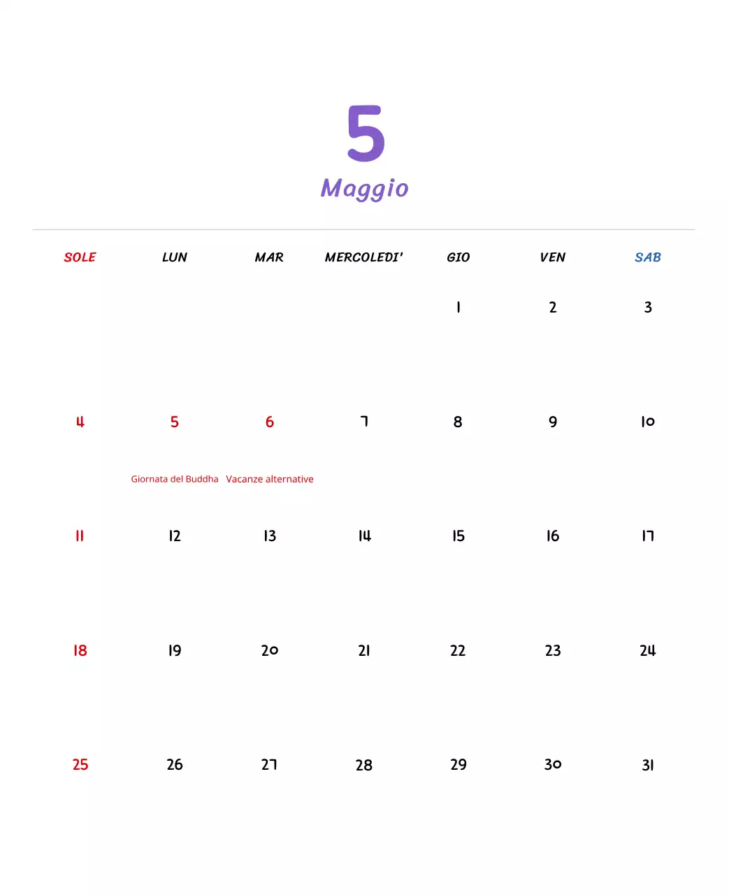 Calendario di Capodanno con simpatiche illustrazioni