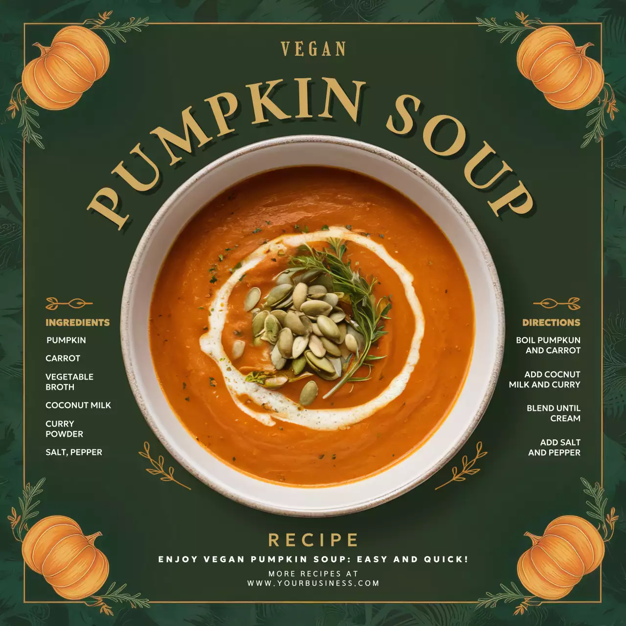 Green Traditional Soup Recipe Social Media Post