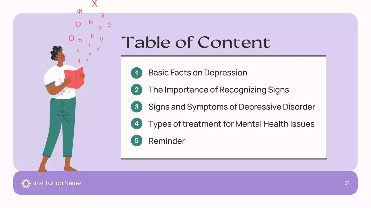 Purple Simple Mental Health Guide Presentation