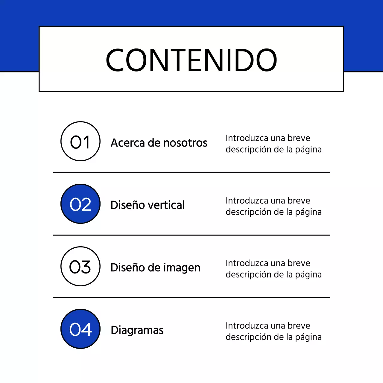 Una sencilla carta de presentación en azul y gris