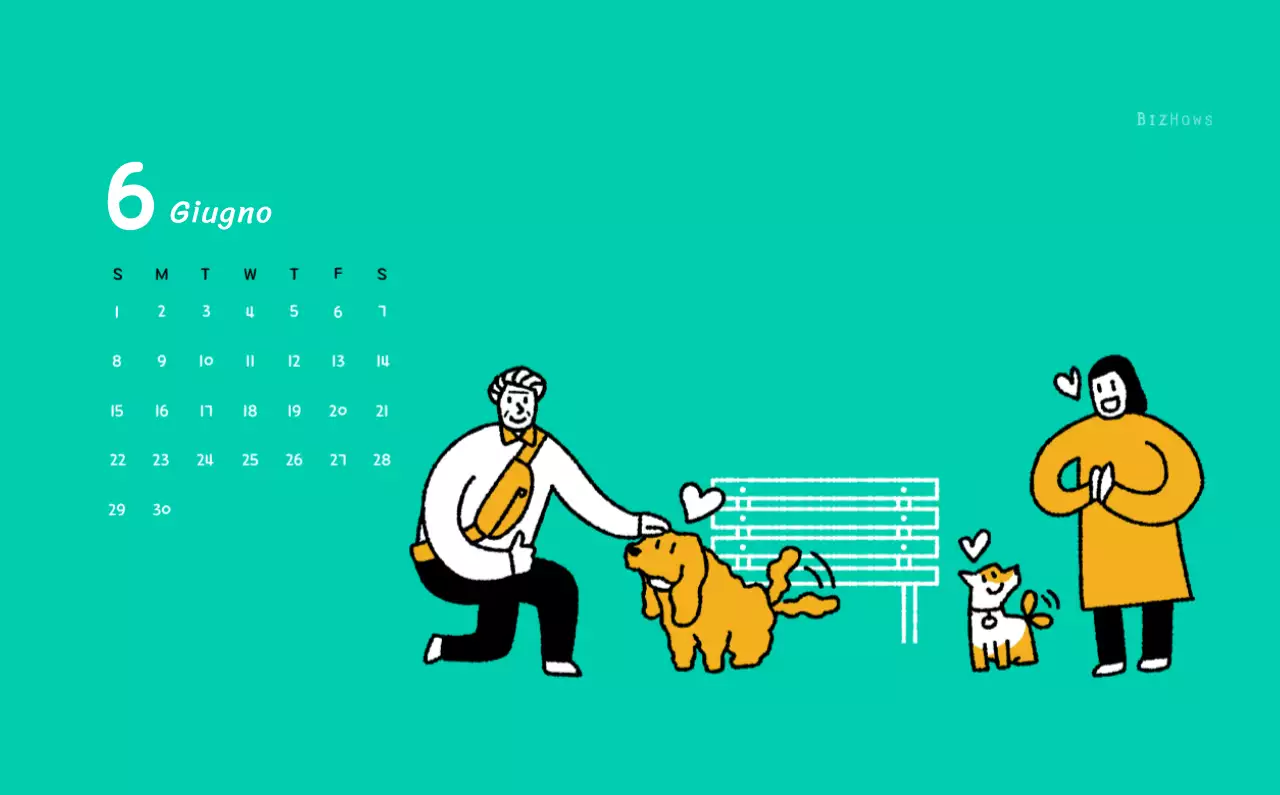 Calendario di Capodanno con simpatiche illustrazioni