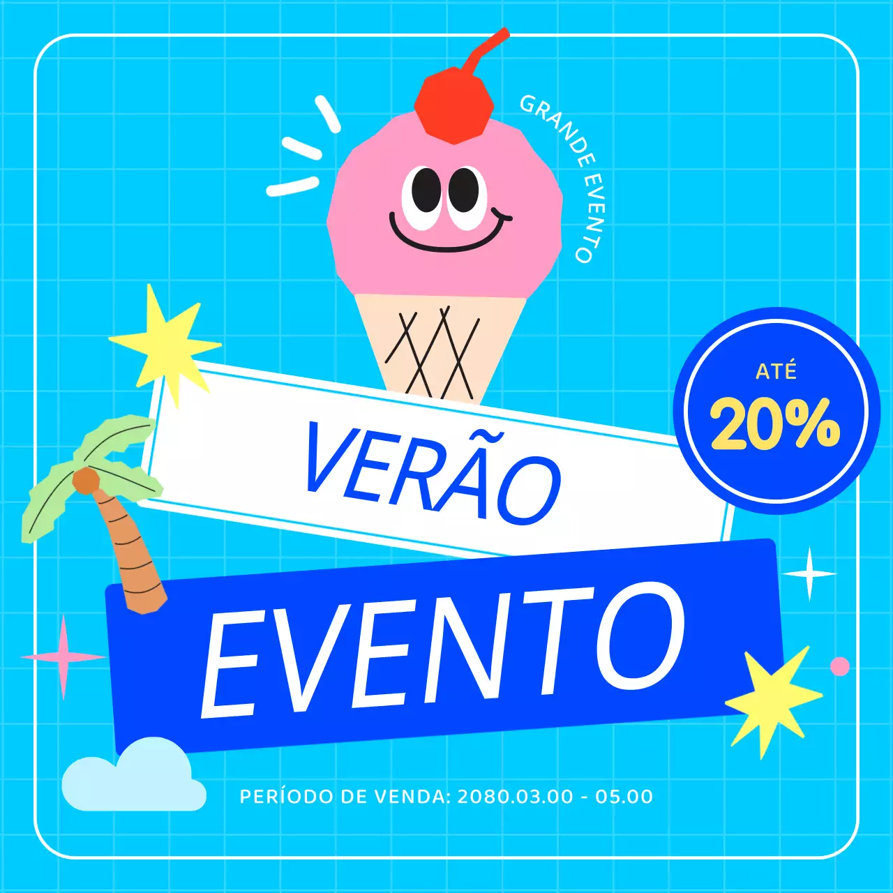 Promova os seus eventos de verão em azul claro