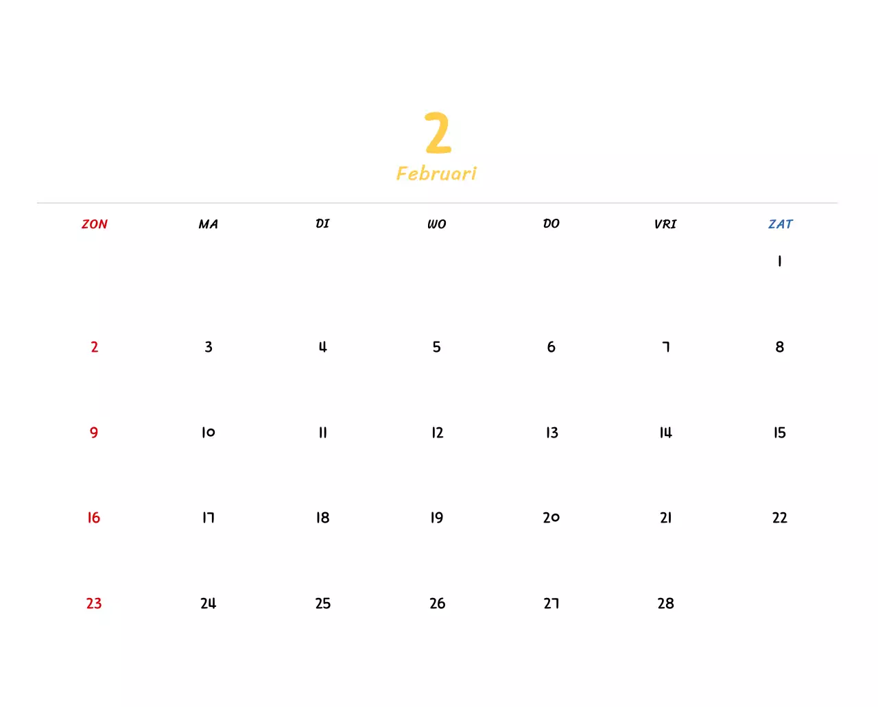 Nieuwjaarskalender met schattige illustraties