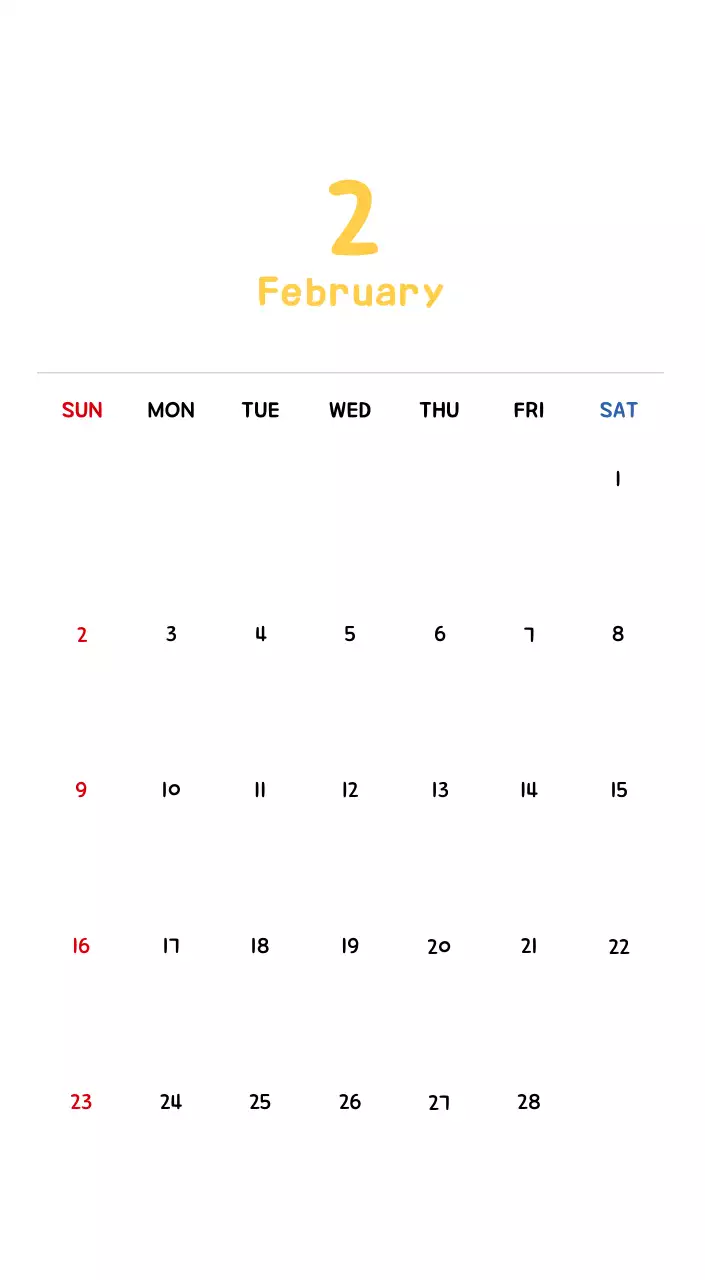 New Year's calendar with cute illustrations