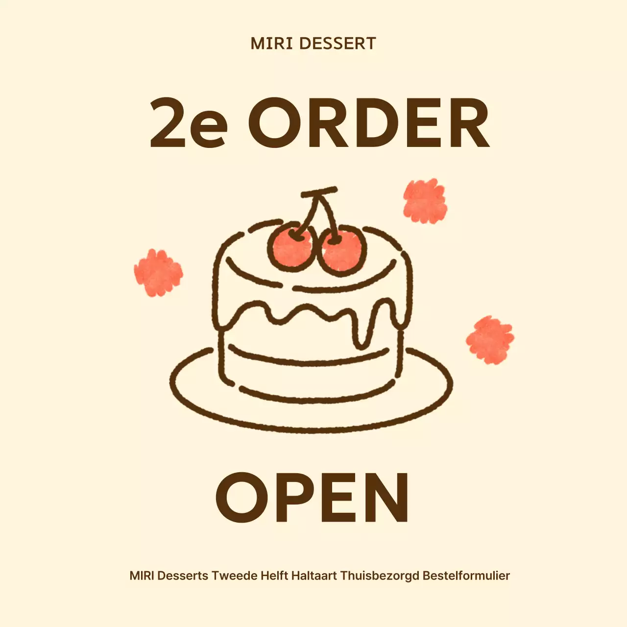 Aankondiging van de opening van het gele en mooie orderboek