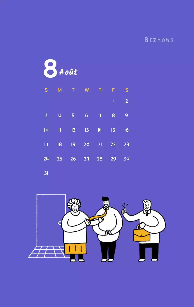 Calendrier du Nouvel An avec de jolies illustrations