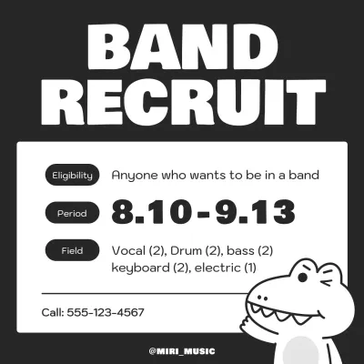 A kitschy black and white recruitment pitch