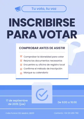 Promover el registro básico de votantes en azul y azul claro