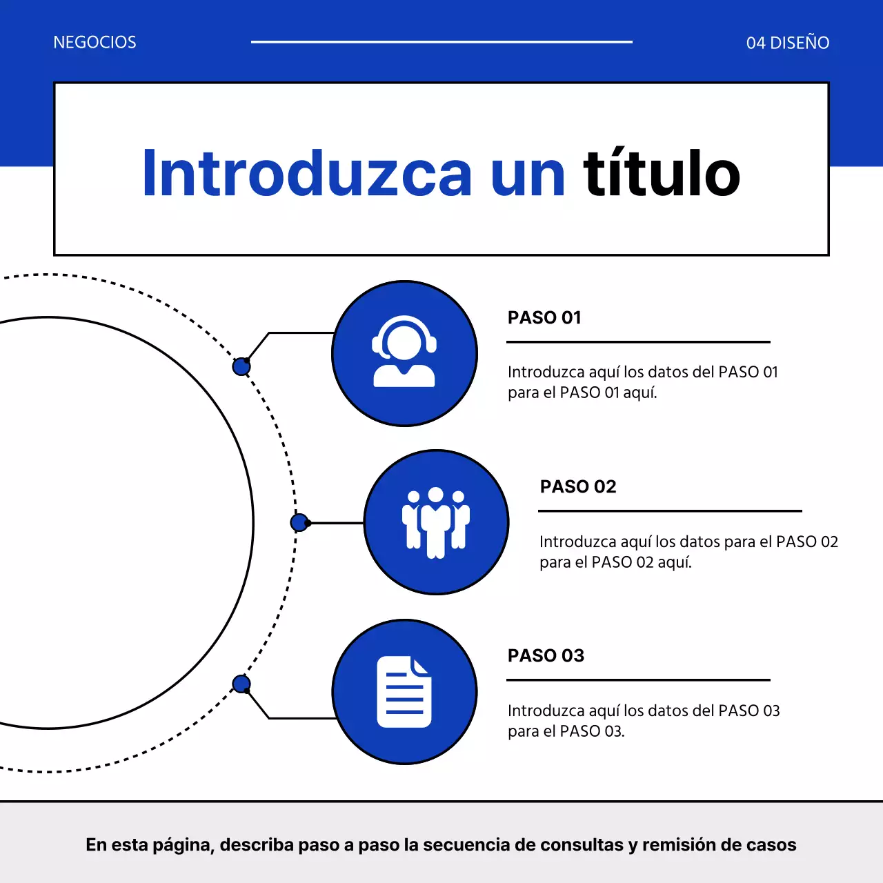 Una sencilla carta de presentación en azul y gris