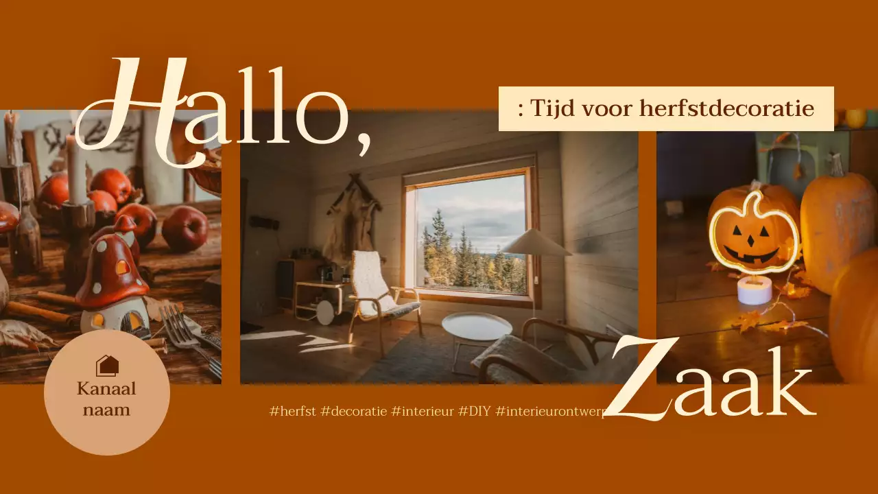 Beige en bruin eenvoudige herfst interieur decoratie omslag