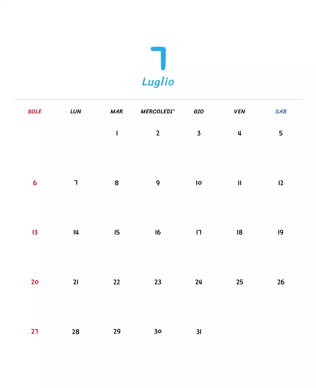 Calendario di Capodanno con simpatiche illustrazioni