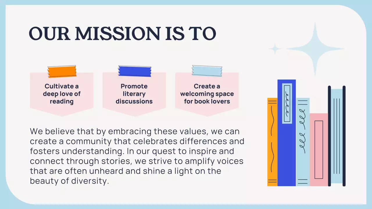 Blue Modern Book Club Guide Presentation