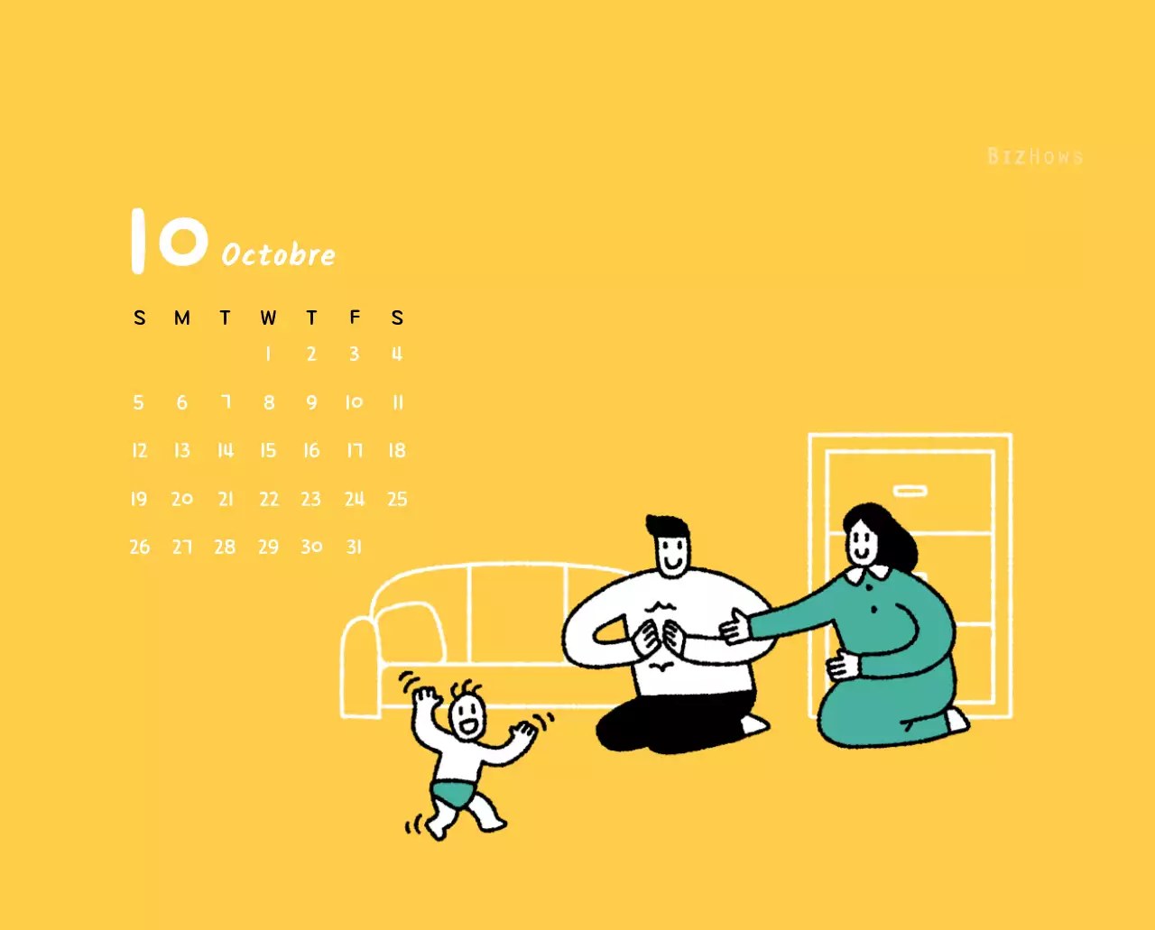 Calendrier du Nouvel An avec de jolies illustrations