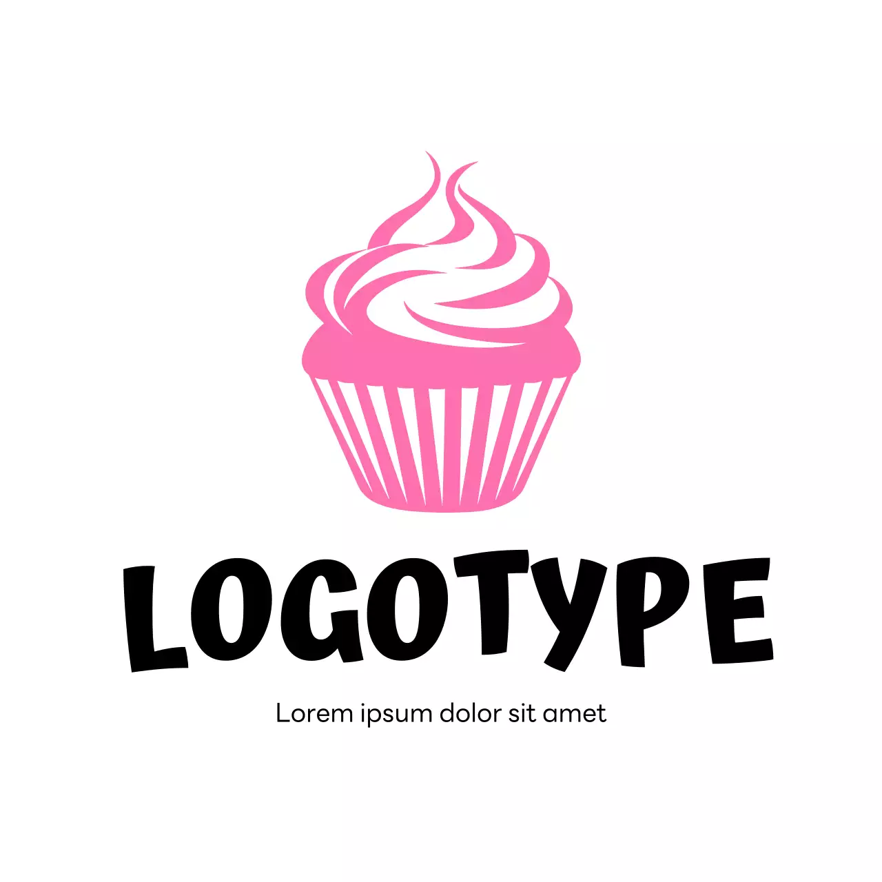Pink Simple Cupcake Logo