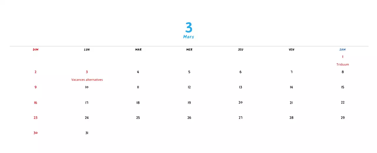 Calendrier du Nouvel An avec de jolies illustrations