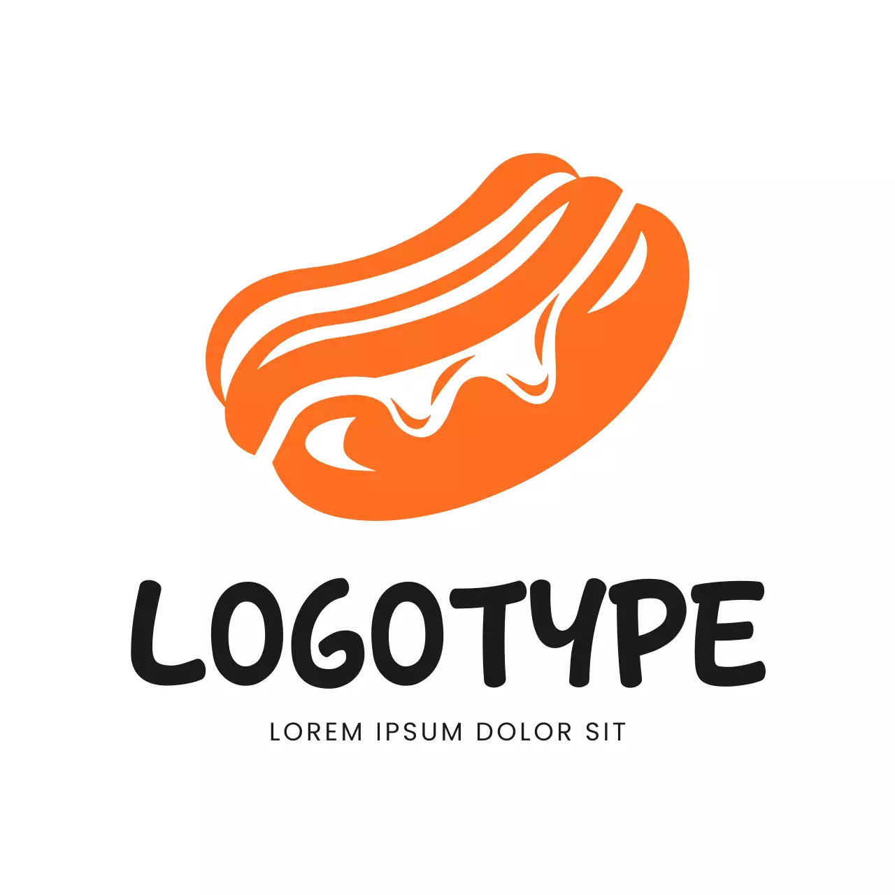 Orange Minimal Food Logo