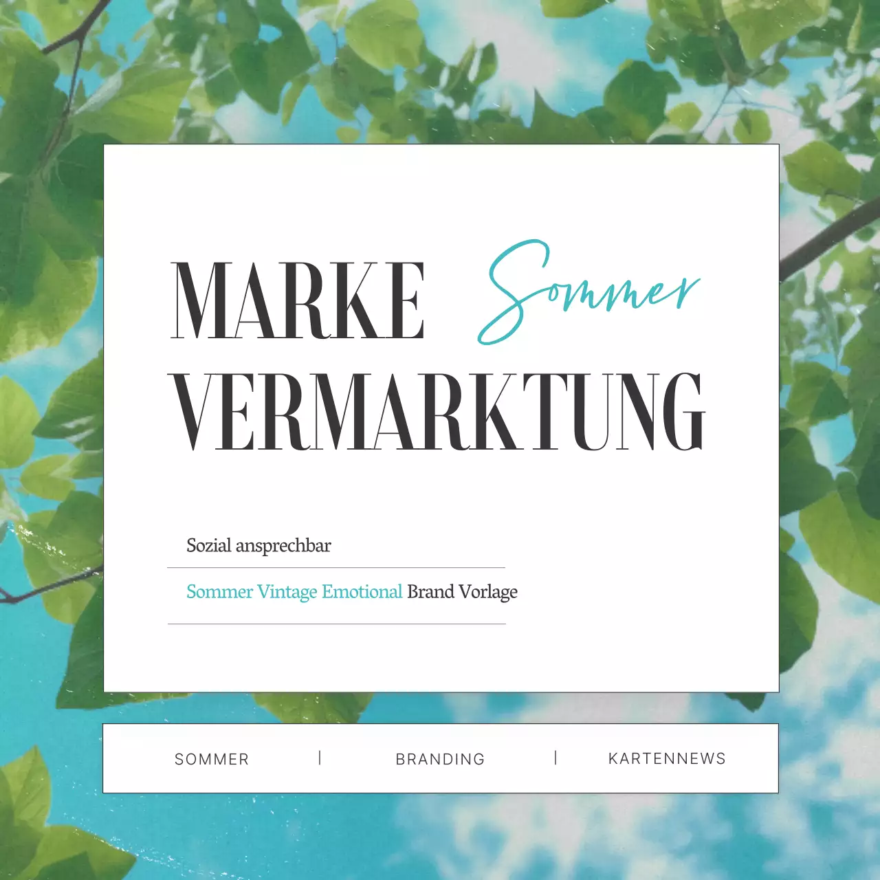 Ein gebrandeter Social-Media-Beitrag mit einem grünen, sommerlichen Vintage-Thema