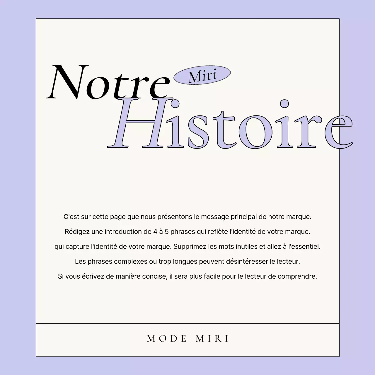 Promouvoir une image de marque moderne en lavande et ivoire