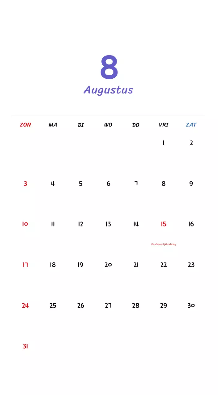 Nieuwjaarskalender met schattige illustraties