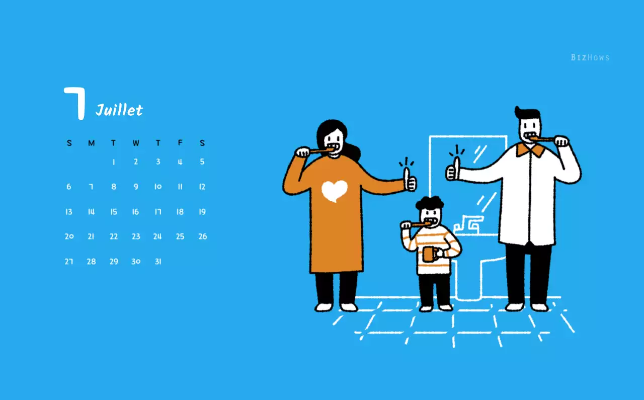 Calendrier du Nouvel An avec de jolies illustrations