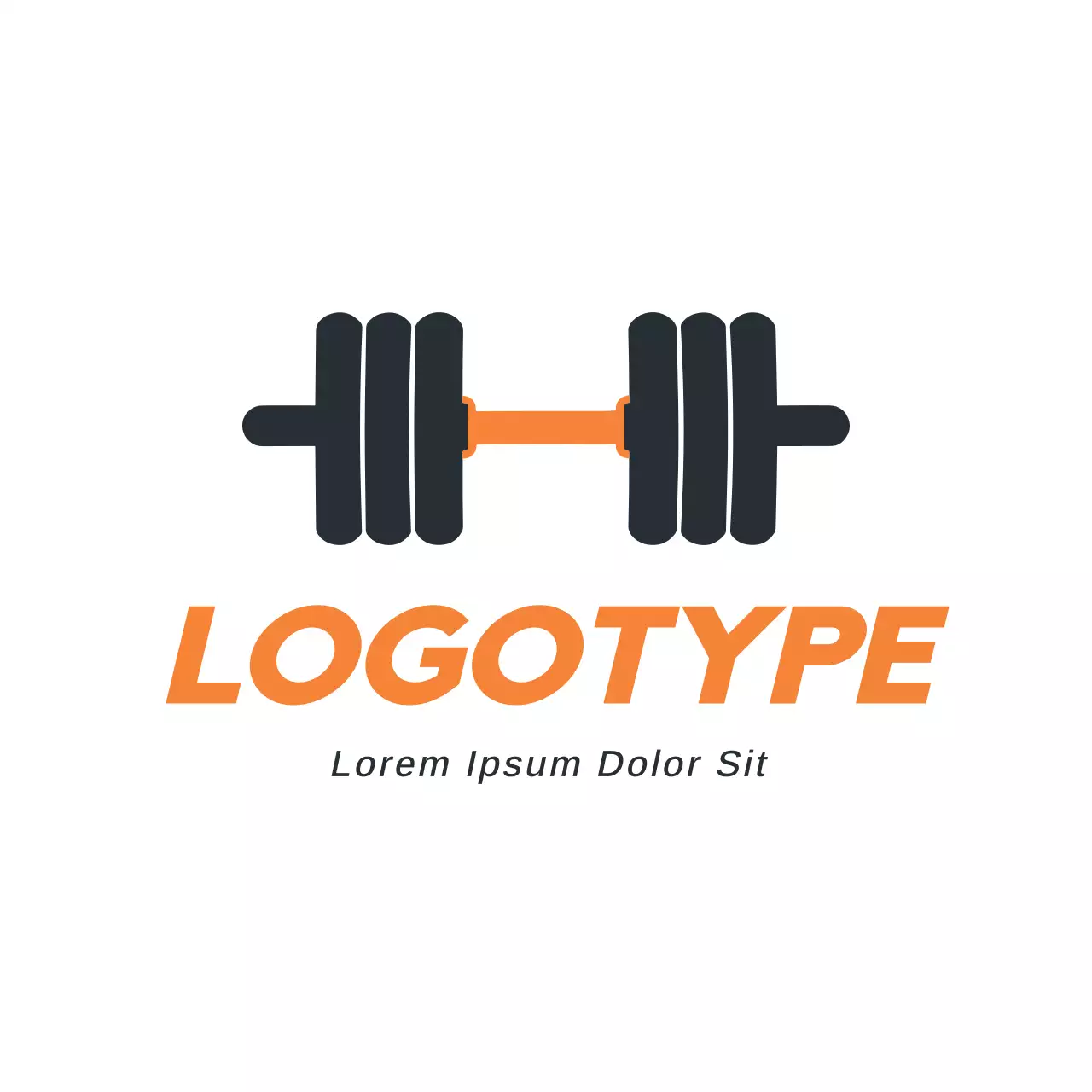 Orange Minimal Fitness Logo