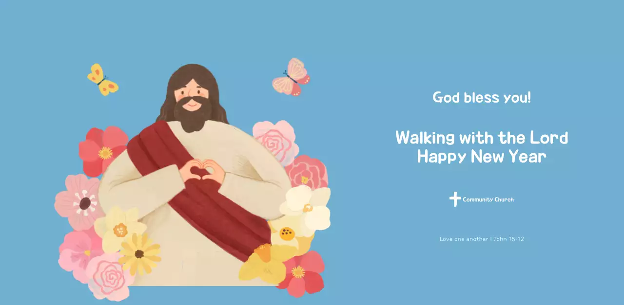 Word calendar with cozy illustrations and Bible verses on a light blue background