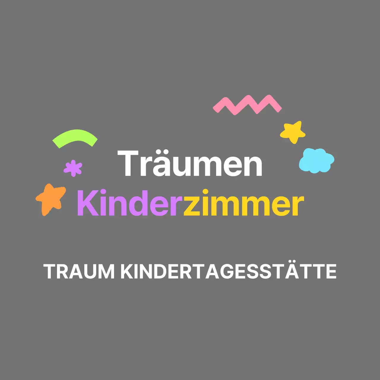 Ein niedliches Kinderzimmer-Logo in einem Regenbogen von Farben