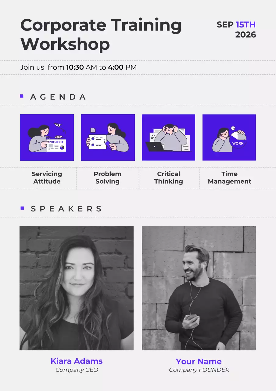 Purple Modern Training Announcement Poster