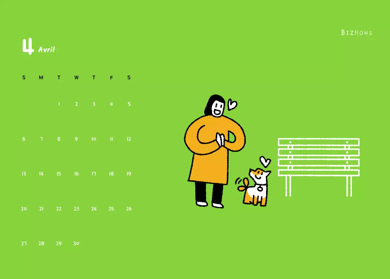 Calendrier du Nouvel An avec de jolies illustrations