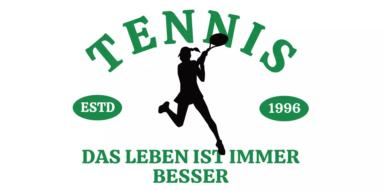 Tennisschläger in Grün und Schwarz mit Vintage-Charakter