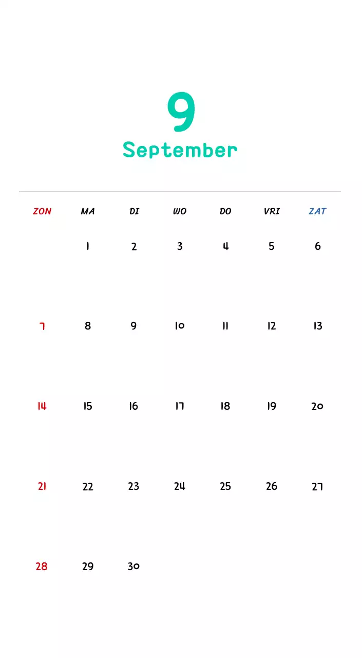 Nieuwjaarskalender met schattige illustraties