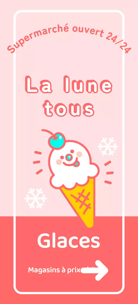 Signalisation d'un personnage de crème glacée mignon et sucré