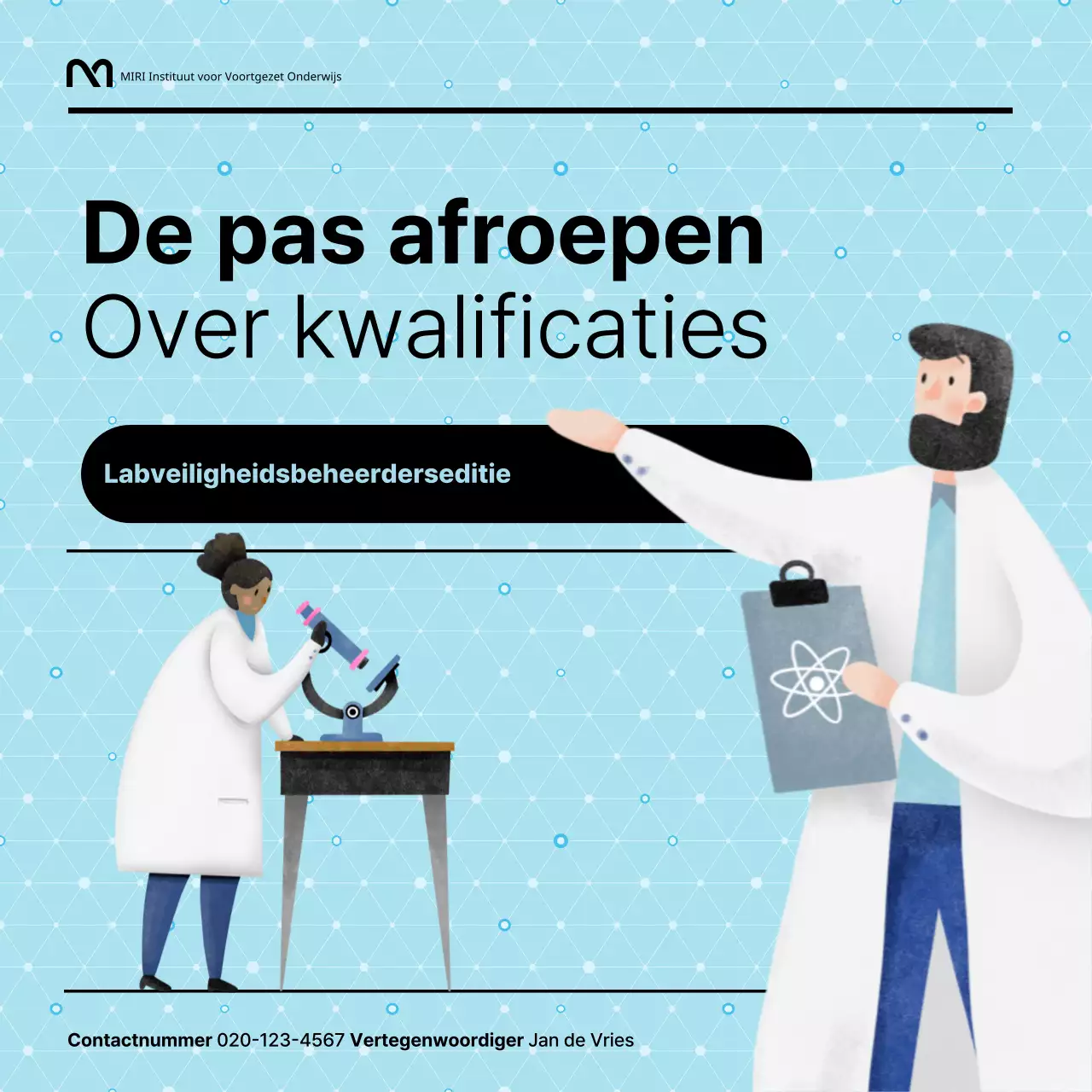 Eenvoudige zwart en lichtblauwe certificeringsgids voor labveiligheidsmedewerkers