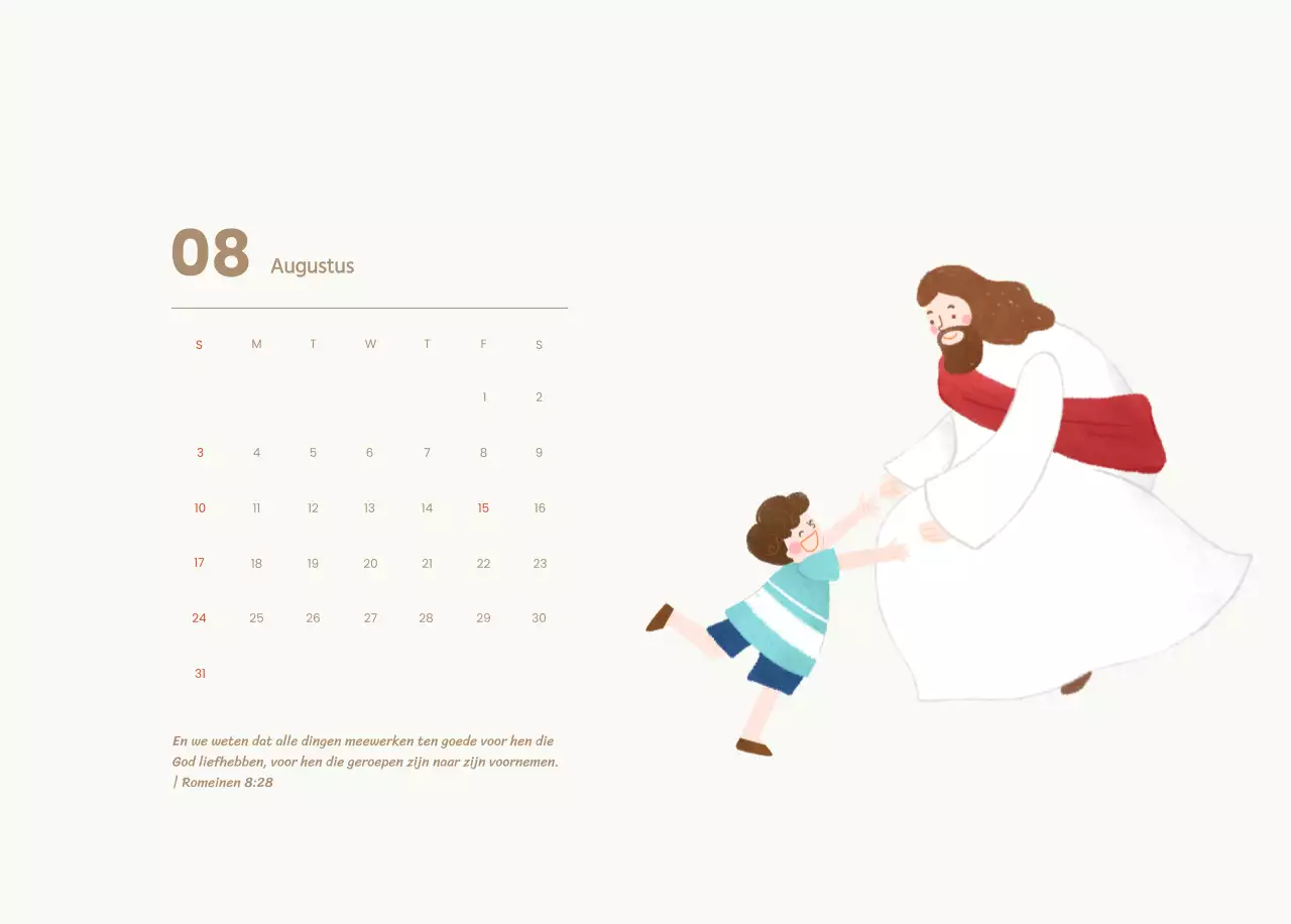 Een devotiekalender met gezellige illustraties en bijbelverzen op een lichtblauwe achtergrond