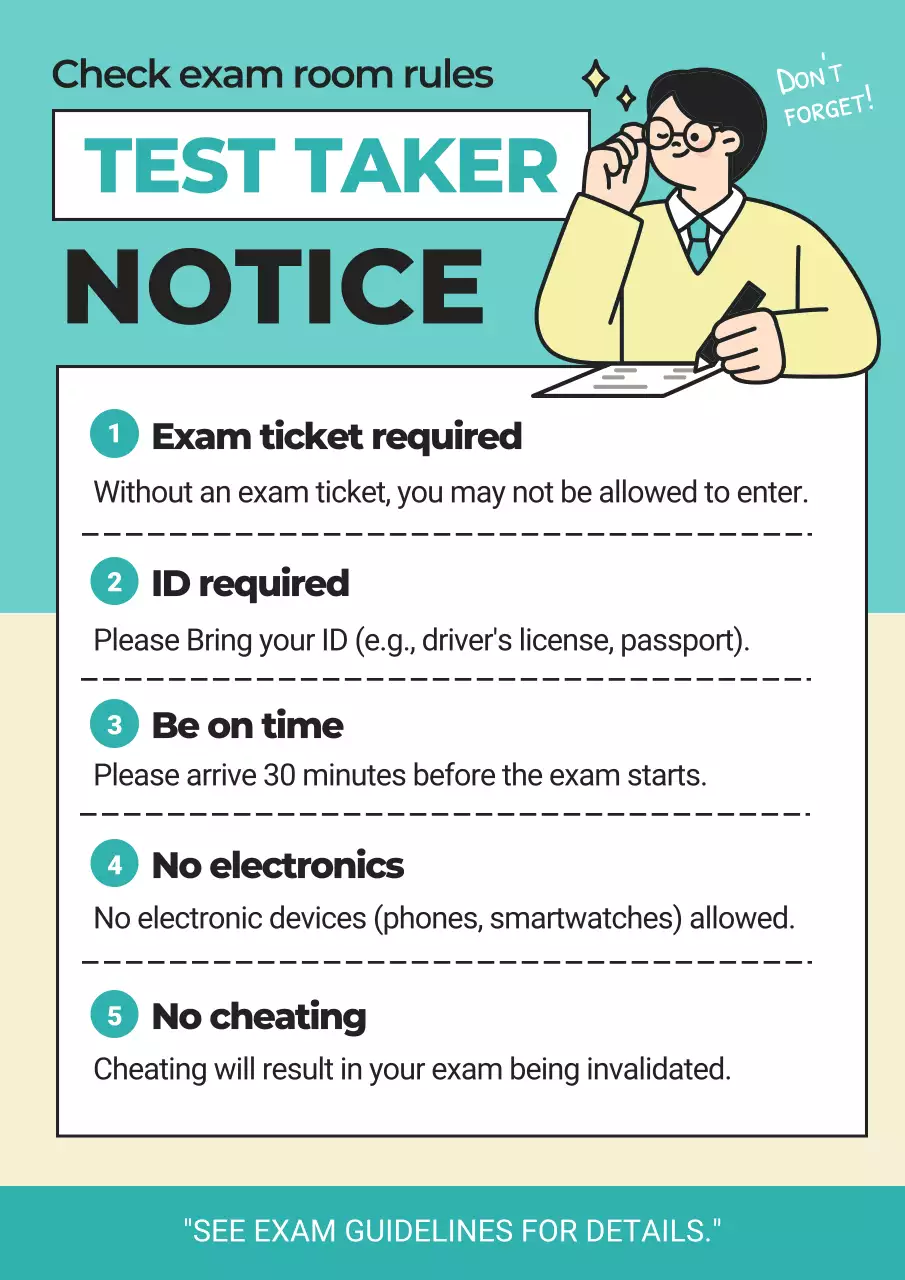 A simple ivory and mint colored test site notice