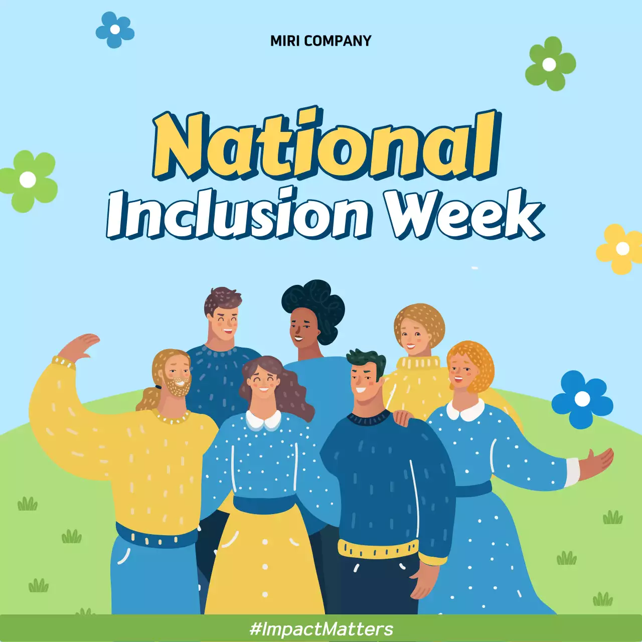 Blue Modern Inclusion Announcement Social Media Post