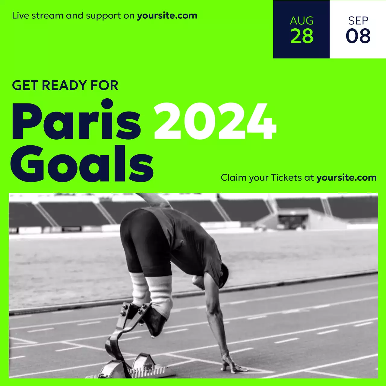 Green Modern Sports Promotion Poster