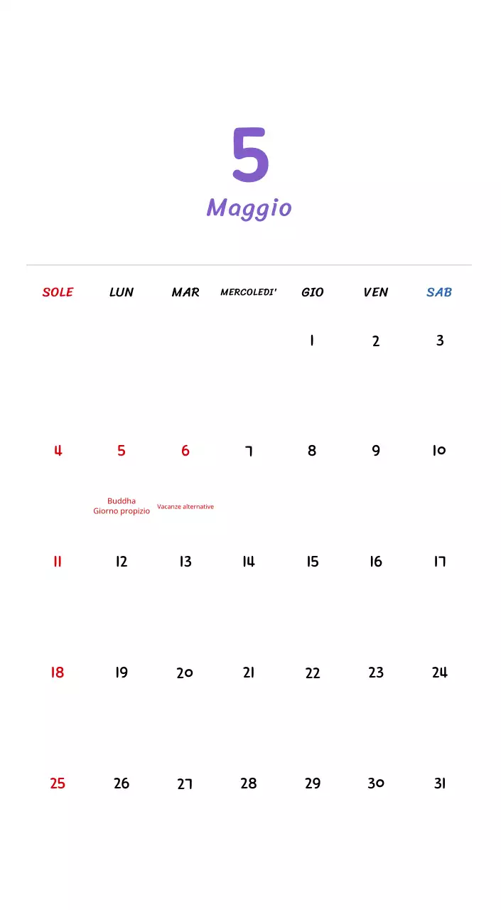 Calendario di Capodanno con simpatiche illustrazioni