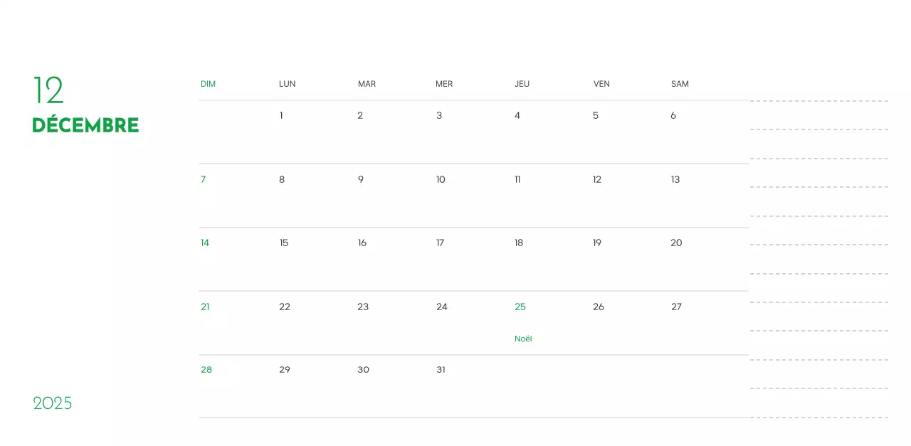 Un calendrier avec une photo de chiot et un message mignon dans une couleur verte.