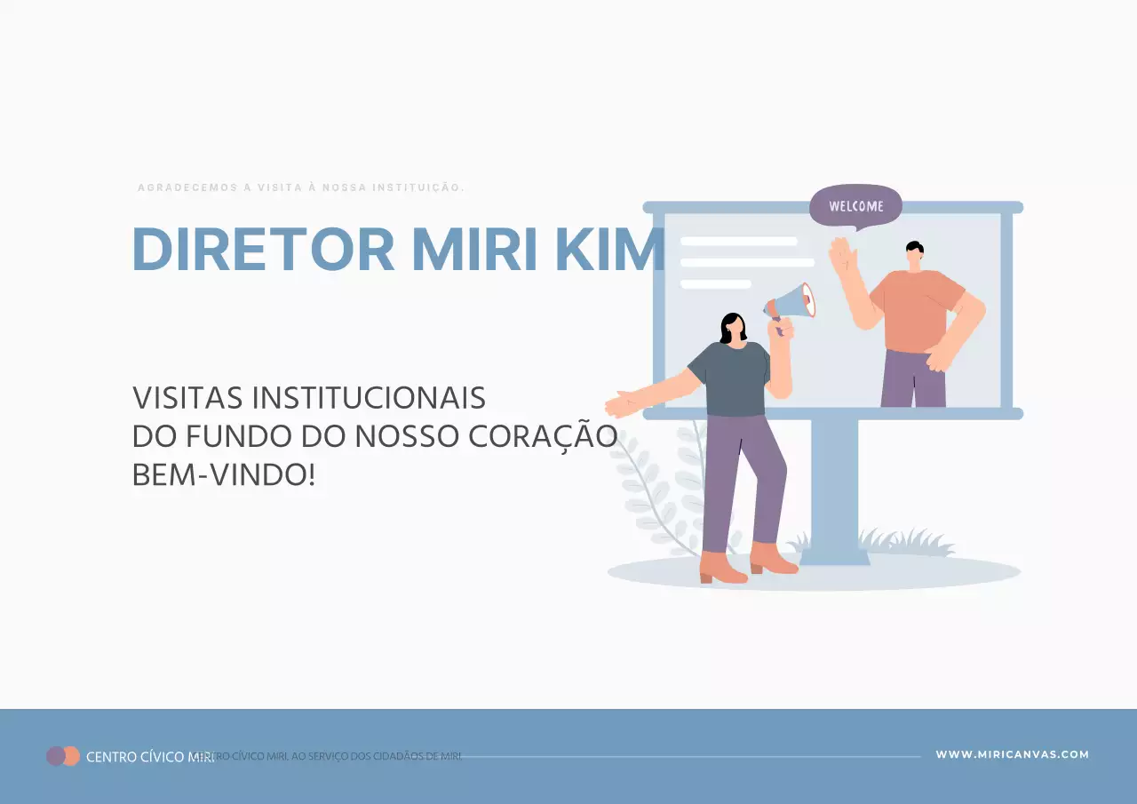 Um simples sinal de boas-vindas em azul claro e laranja