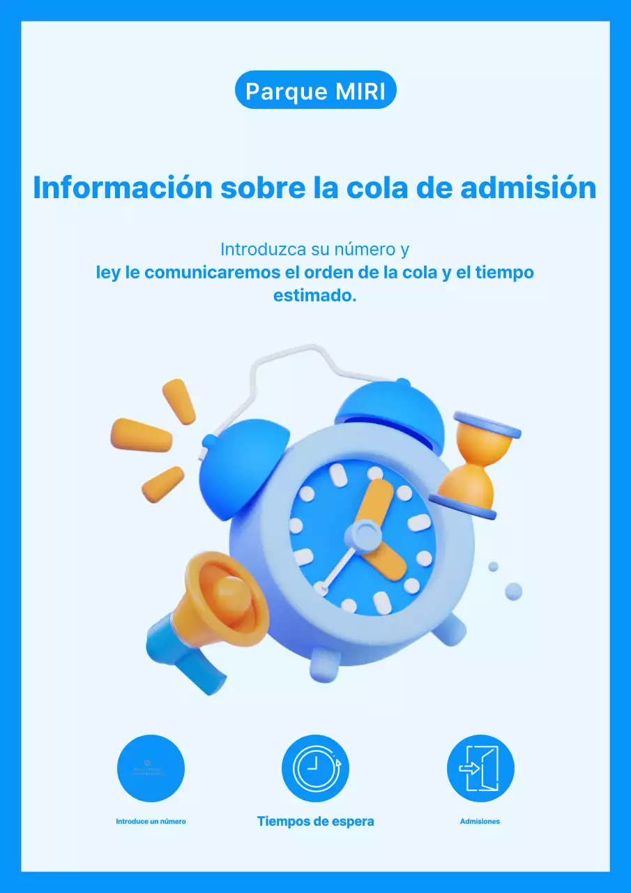 Guía de espera en un destino turístico azul claro y minimalista