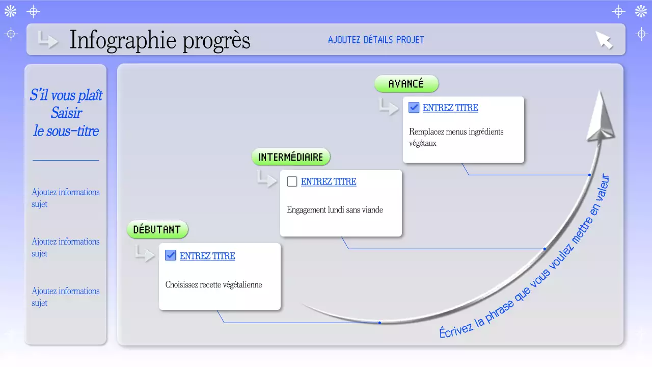 Bleu et gris, progression propre présentation infographique