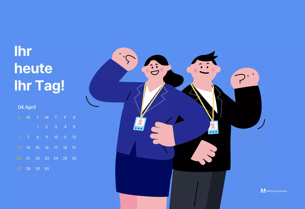 Motivationskalender mit energiegeladenen Illustrationen und positiven Zitaten auf hellblauem Hintergrund