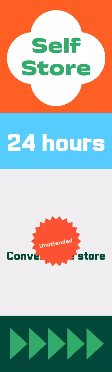 Tanda udara persegi toko swalayan bermotif warna cerah ukuran sedang