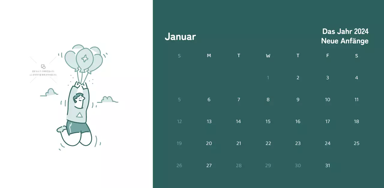 Kalender mit farbenfrohen und emotionalen Illustrationen