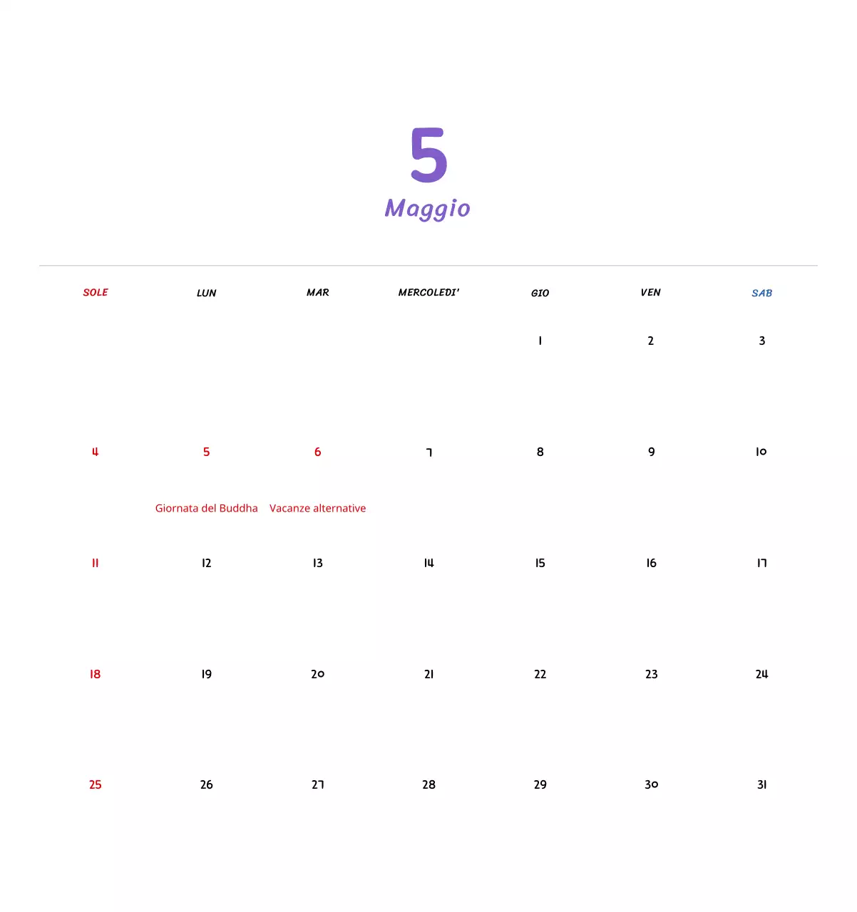 Calendario di Capodanno con simpatiche illustrazioni