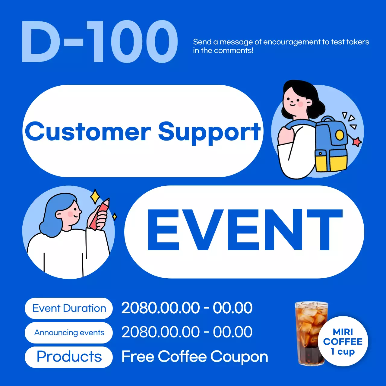 Promosi Acara Pelanggan Modern Biru di Media Sosial